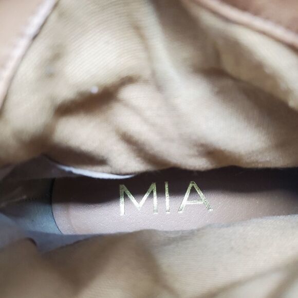 Leather strappy bootiesMIA brandCaramel brown le - Picture 3 of 8